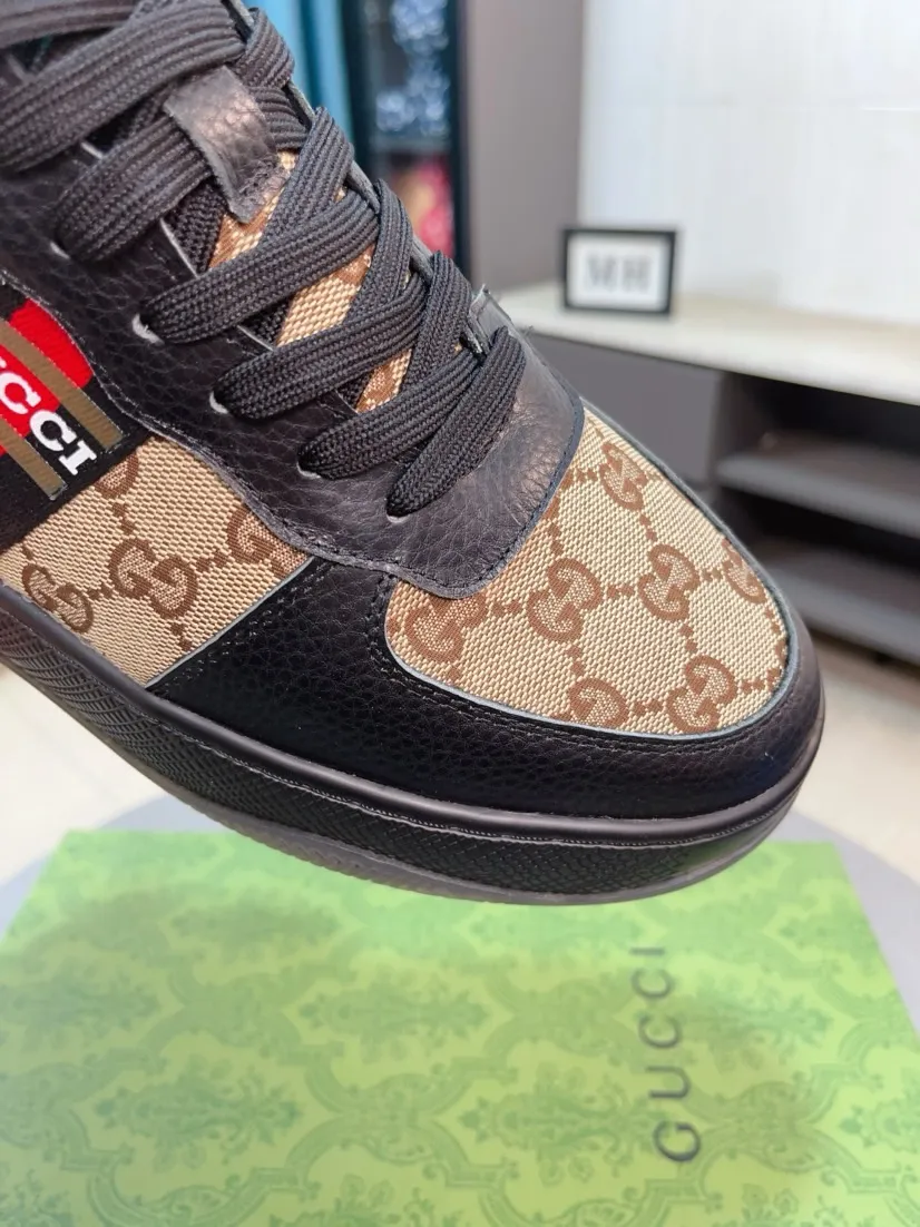 Men's shoes 💰438🌹🌹GUCCI [Gucci] New high-top men's shoes, a high-end brand, the latest fashionable casual men's shoes, trendy and versatile, relaxed and sporty style, uppers imported from Italy, first-layer cowhide, genuine leather lining, and ultra-fine workmanship. Original personalized fashionable rubber wear-resistant outsole, light and comfortable on the foot, size 38-44